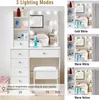 Buildonely toaletný stolík so stoličkou LED osvetlenie 6 Náhľad obrázku produktu 3