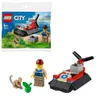 A LEGO City polybag set featuring a hovercraft, a minifigure, and two animal figures. Produktbild-Vorschau