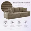 Cordsofa Khaki Sofa mit Schlaffunktion Hohe Rš¹ckenlehne Produktbild-Vorschau 4