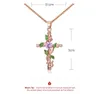 Kruis-infinitiefhanger ketting, kristal hart, blad, kruis, Productafbeelding-voorbeeld 5