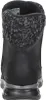 The back view of a black winter boot with a knitted cuff. Voir les images du produit