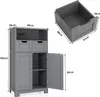 A gray bathroom cabinet with dimensions labeled. Náhled obrázku produktu