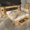 Clinvia Doppelbett 180*200cm, Stauraumbett, holzbett, Produktbild-Vorschau 1