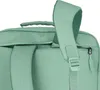 Close-up of the top part of a green backpack, focusing on the straps and zippers. Produktbild-Vorschau