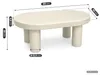 Ovaler Couchtisch MATE 85 cm Creme mit vier zylindrischen Produktbild-Vorschau 3