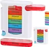Pillenbox 'Deluxe' 7 Tage Regenbogenfarben weiß Kunststoff Produktbild-Vorschau 1