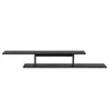 A black floating TV stand with multiple shelves against a white background. Podgląd zdjęcia produktu