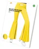 70S Retro Yellow Festival Flare Pants Hippie Festival Time Anteprima dell’immagine prodotto 3