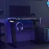 vidaXL Gaming-Schreibtisch mit LED und Z-Gestell Schwarz Produktbild-Vorschau 3