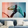 DEQORI Glasbild Echtglas 3x50x100 cm 'Chamäleon auf Ast' Produktbild-Vorschau 4