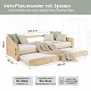 Holzbett 90x200 cm mit 2 Matratzen Tagesbett Ausziehbett Náhled obrázku produktu 3