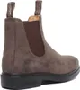 A close-up, rear view of a brown leather boot. Náhľad obrázku produktu