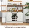 COSTWAY Koffiebar kast in landelijke stijl met Productafbeelding-voorbeeld 5