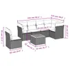 Design 7-tlg. Garten-Sofagarnitur mit Kissen Schwarz Poly Produktbild-Vorschau 10