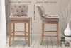 Silla de bar Buckingham, tapizada en tela, patas de madera Vista previa de la imagen del producto 2