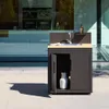 Modulo cucina da esterno in acciaio e decorazione in legno Anteprima dell’immagine prodotto 5
