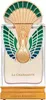 A perfume bottle with an ornate gold and green cap. Produktbild-Vorschau