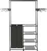 vidaXL Věšák na kabáty z oceli a vlny 87x44x158 cm černý Náhled obrázku produktu 1