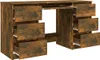 A brown wooden desk with multiple drawers. Anteprima dell’immagine prodotto