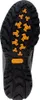 The sole of a black shoe with orange accents. Anteprima dell’immagine prodotto
