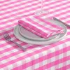 HOMESCAPES Pink karierte Stoffservietten aus Baumwolle im Produktbild-Vorschau 2