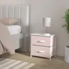 mDesign Nachttisch Kommode Schrank Organizer Stoff Metall Produktbild-Vorschau 3