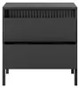 Nachttisch Nachtkommode FERRATO 54 cm Schwarz Riffelung Produktbild-Vorschau 6