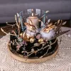 Goldfarbene Osterhasen Terrakotta mit Federdekor H10cm - Produktbild-Vorschau 2