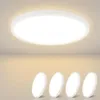 ZMH LED Deckenleuchte Weiß 4ER Deckenlampe Flach 8W 3000K Produktbild-Vorschau 1