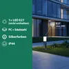 MasterLED Außenleuchte E27 IP44 Pollerleuchte 45cm Silber Produktbild-Vorschau 3