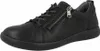 A single black leather sneaker with a zipper and laces, shown from a side-diagonal angle on a white background. Produktbild-Vorschau