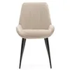 A beige upholstered chair with black legs, presented against a white background. Produktbild-Vorschau