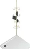 A telescopic corner shelf unit with three baskets, holding toiletries and a towel, is positioned over a white shower tray. Podgląd zdjęcia produktu