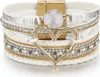 Weißes Lederarmband mit Herz, romantisches Boho-Geschenk Produktbild-Vorschau 1