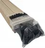 A bundle of wooden slats and black plastic corner pieces, likely for a bed frame or similar furniture, is presented against a white background. Produktbild-Vorschau