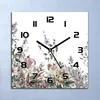 Wanduhr Echt-Glas-Küchenuhr Feldblumen Aquarell Quarz 30x30 Produktbild-Vorschau 1