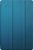 A teal-colored tablet case with a textured surface and three folding panels. Produktbild-Vorschau
