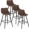 Four brown bar stools are arranged in a staggered formation against a white background. Náhľad obrázku produktu