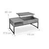 Relaxdays Couchtisch aufklappbar, HBT: 45x110x50 cm, Produktbild-Vorschau 5