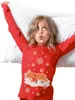 Schlafanzug für Mädchen - Rentier Kinder Pyjama Set Langarm Produktbild-Vorschau 2