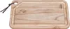 A wooden cutting board with a juice groove and a hanging loop. Produktbild-Vorschau