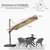 PURPLE LEAF Sonnenschirm Twist 360 cm x 270 cm, Ampelschirm Produktbild-Vorschau 2