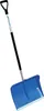 A blue snow shovel with a black handle and silver shaft, isolated on a white background. Produktbild-Vorschau