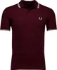 Fred Perry a doppia striscia bordeaux Anteprima dell’immagine prodotto 1