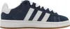 A side view of a blue denim Adidas Campus 00s sneaker with white stripes and laces, set against a white background. Náhled obrázku produktu