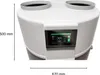 A white heat pump with a digital display screen. Produktbild-Vorschau