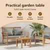 Stolik Kawowy Brązowy 45 X 45 X 36 Cm Lite Drewno Tekowe Podgląd zdjęcia produktu 4