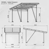 Technical drawings and dimensions of a solar carport. Anteprima dell’immagine prodotto