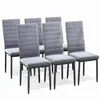 A set of six gray dining chairs with black legs, arranged in two rows against a white background. Podgląd zdjęcia produktu