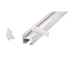 A close-up shot of a silver aluminum curtain rail with a white plastic glider attached. Produktbild-Vorschau